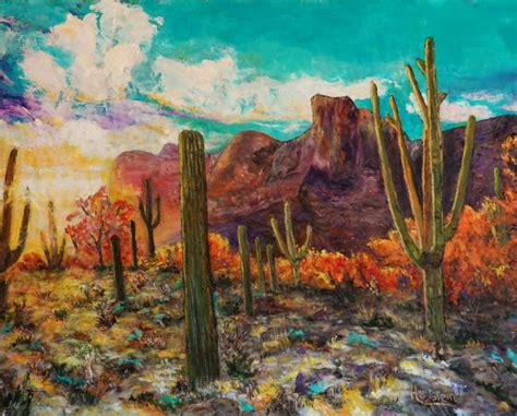 Desert Sunrise Paintings By Michael Hartstein Paintings And Prints