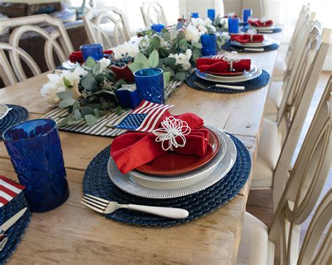 Patriotic Tablescape Seasonal Fourth Of July Table Decor
