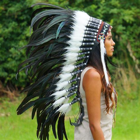 Black Indian Headdress 95cm Indian Headdress Novum Crafts