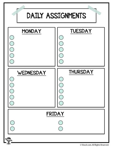 The Daily Assignment Worksheet For Students To Practice Their Writing