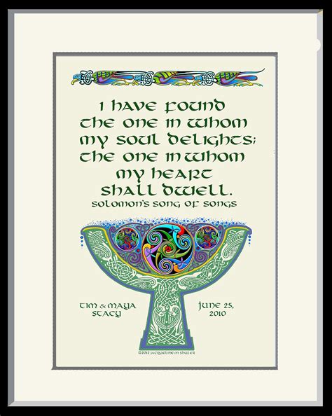Celtic Wishes Wedding Blessing Solomon Quote Hand Lettered And Framed