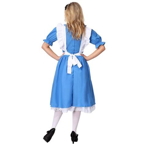 Adult Women Wizard Of Oz Dorothy Blue And White Maid Costume Halloween