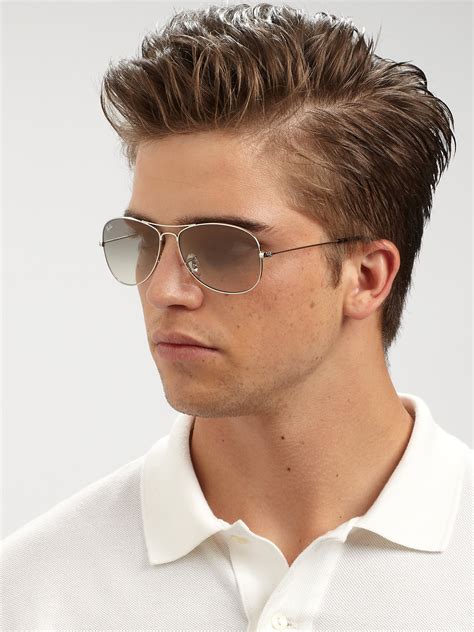 ray ban new classic aviators in smoke gray for men lyst