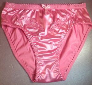 Women Panties Bikinis GRACE Size XL Pink Nylon Satin W Decoration