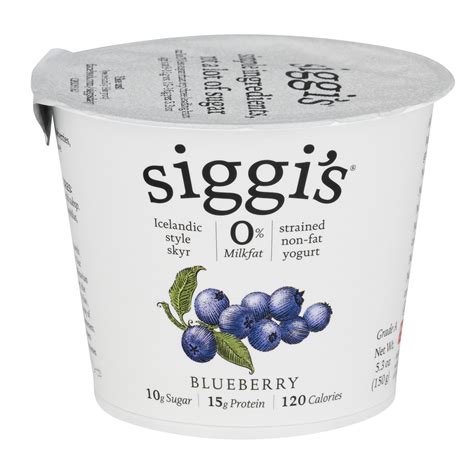 Siggis Icelandic Style Strained Non Fat Yogurt Blueberry 53oz Cup Garden Grocer