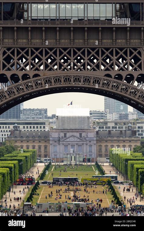 View Of Parc De La Tour Eiffel Through The Foundation Arch Of The
