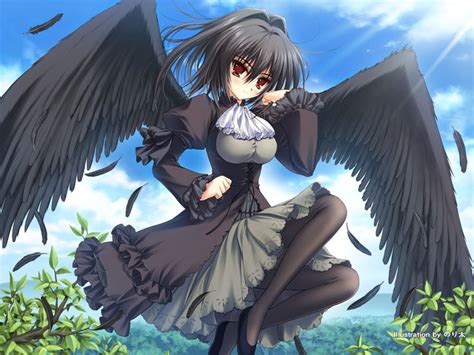 Anime Girl With Wings And A Sword Kanji Anime Manga