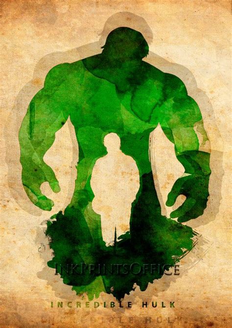 Hulk Avengers Incredible Hulk Watercolor Print Illustration Superhero Wall Art Print Poster