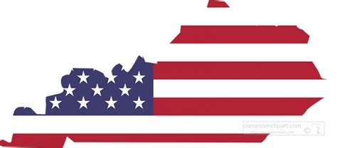 Kentucky State Clipart Kentucky Map With American Flag