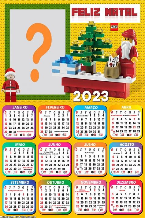Calendário 2023 Papai Noel Lego Fotomontagem Colagem De Foto