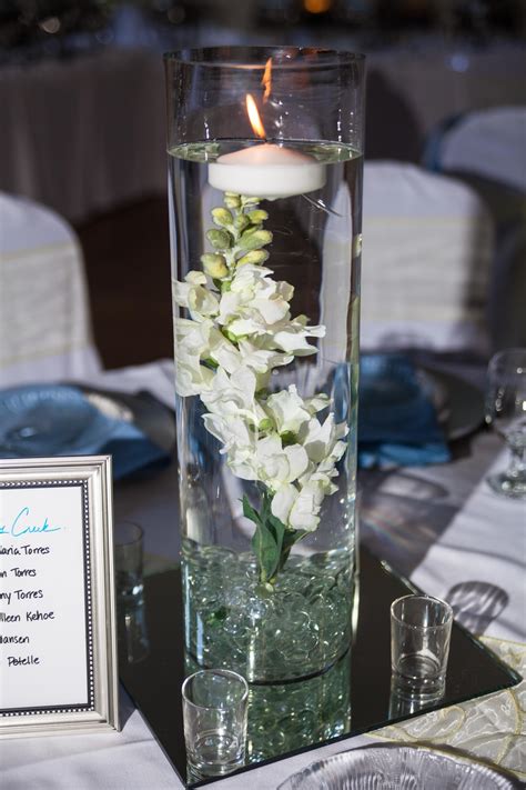 Submerged Flower Centerpiece With Floating Candle