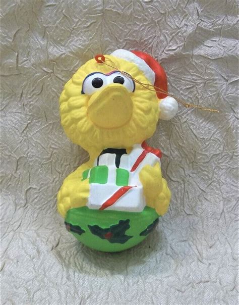 Sesame Street Vintage Plastic Big Bird Christmas Holiday Ornament