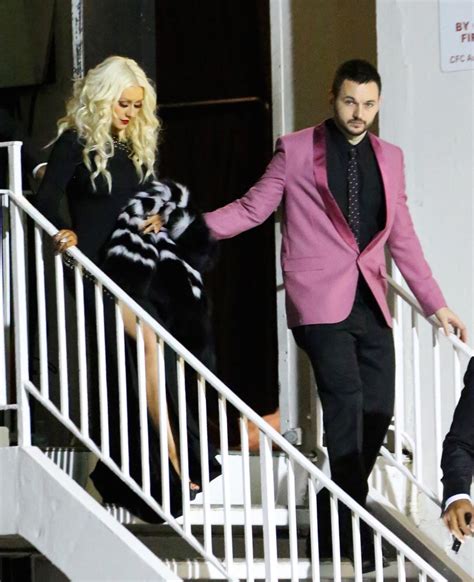 Christina Aguilera Leaves 2016 Clive Davis Pre Grammys Gala In Los