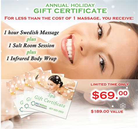 2018 holiday t certificates lake mary spa facials and body contouring