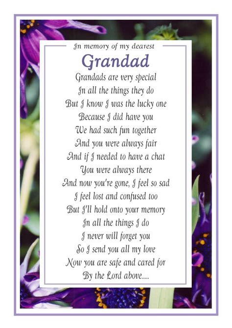 Grandad Memorial Poems