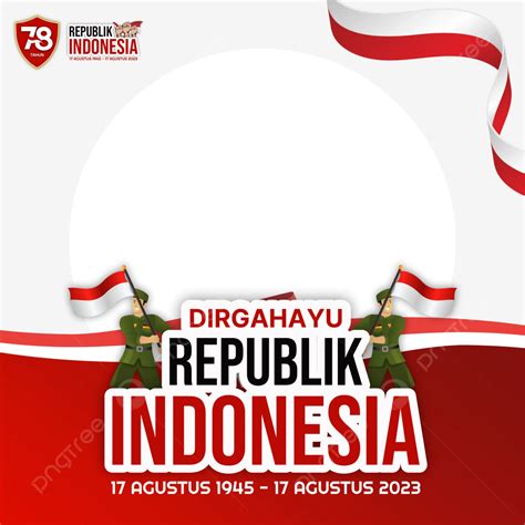 Hut Ri Ke 78th 공식 디자인 Dirgahayu Twibbonize 인도네시아 독립 기념일 빨간색 템플릿 센터 2023