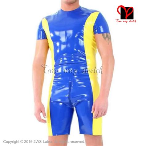 Two Color Sexy Latex Jumpsuit With Zippers Sexy Zentai Unitard Overall