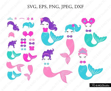 Mermaid Svg Mermaid Bundle Svg Mermaid Monogram Svg Cute Mermaid Svg Mermaid Birthday Girl