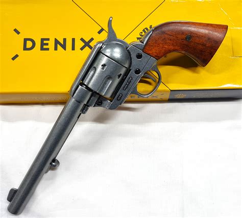 Denix Replica Gun 1873 Nickle Colt Peace Maker Revolver Pistol 1191g