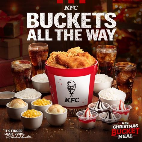 Like the name suggests, you can choose 10 pieces of chicken (a mix of legs, wings, breast, and thighs) in any of the varieties offered by kfc (original recipe and extra crispy in. KFC Christmas Bucket Meal 2019 - Available in a Bucket of ...