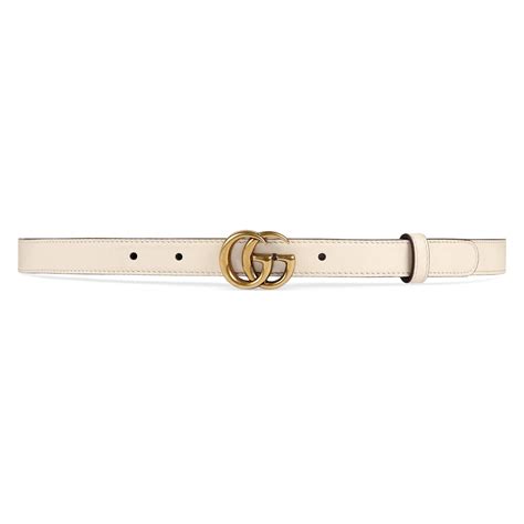 Lyst Gucci Leather Belt With Double G Buckle In White
