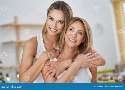 Lgbt Lesbian Couple Love Moments In The Kitchen Happiness Concept Stock Image Image Of Kitchen