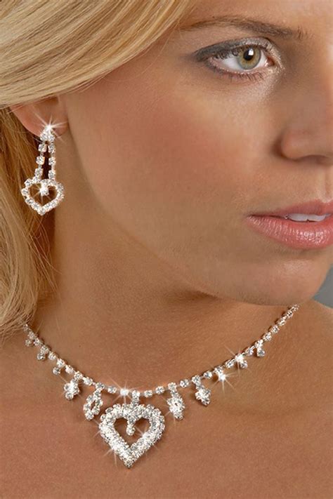 Rhinestone Jewelry Set Wedding Bridal Sweetheart Crystal