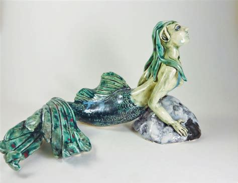 Mermaid In The Sea Ooak Original Handmade Aquarium Decoration By