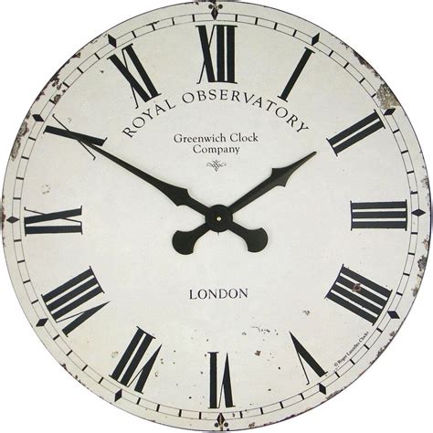 Extra Large Greenwich Dial Wall Clock In Black With Cream Hands 70cm