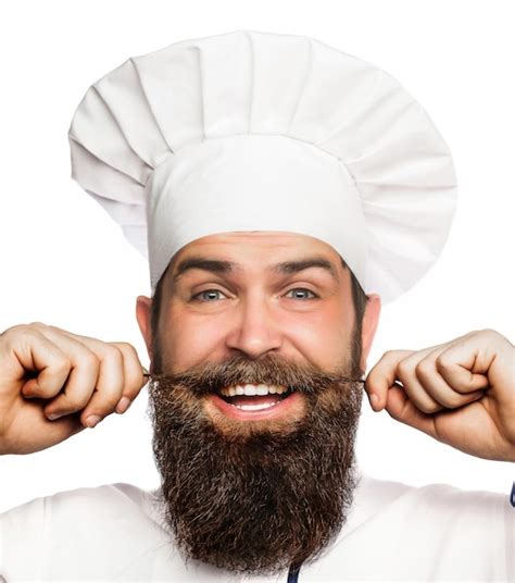 Premium Photo Funny Chef With Beard Cook Portrait Of A Happy Chef Cook Cook Hat Bearded