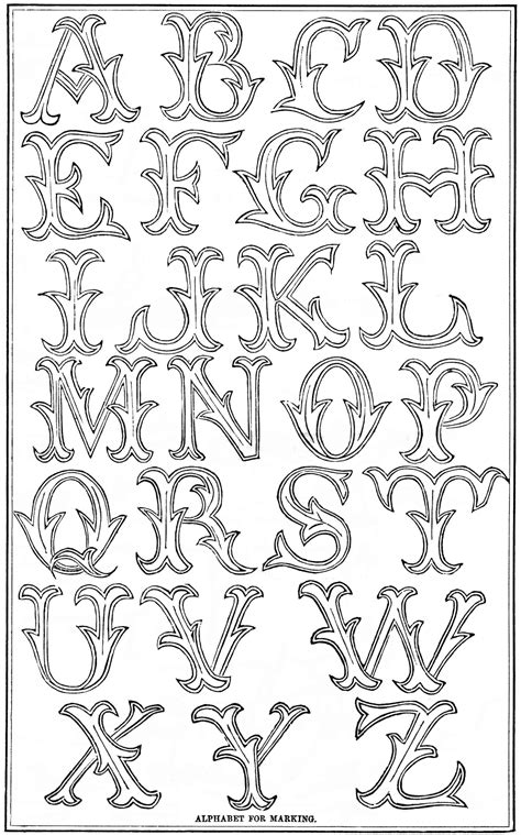 Fancy Antique Alphabet Patterns For Embroidery Monograms