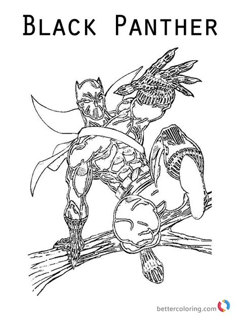 Black Panther From Marvel Movie Coloring Pages Free Printable