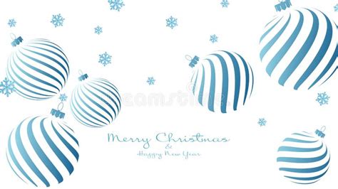 Christmas Vector Background With Balls And Flying Snowflakes Stock