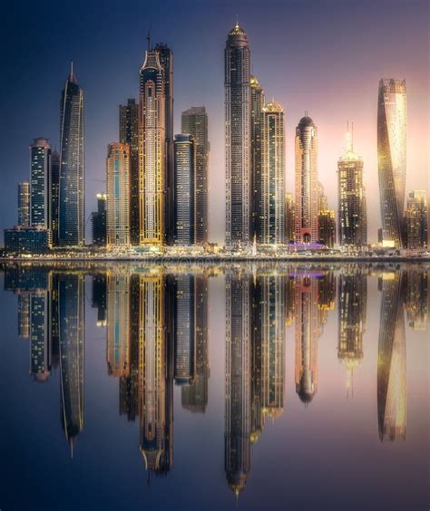 Dubai Marina Bay View From Palm Jumeirah Uae Stock Image Image Of