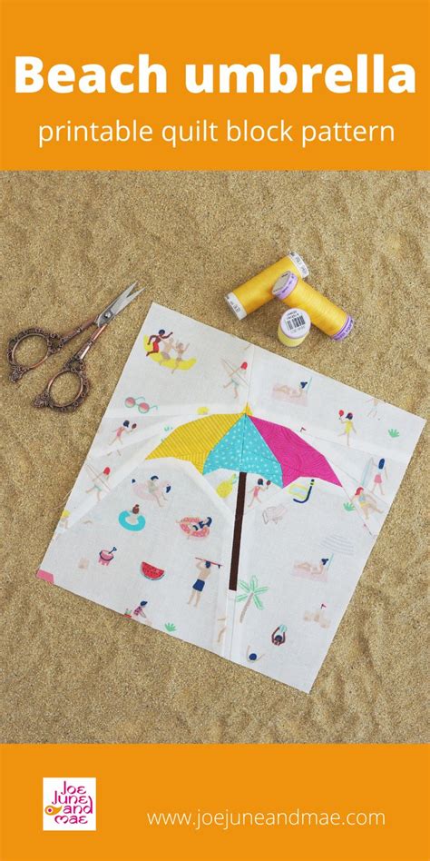 Beach Umbrella Quilt Block Pattern Printable PDF Pattern Instant Download Traditional Quilt