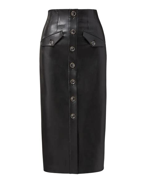 Barrie Vegan Leather Skirt Black Peter Kate