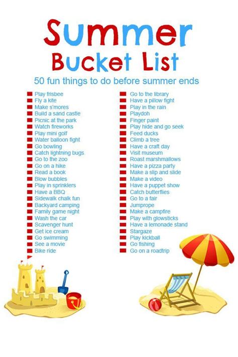 Summer Bucket List 50 Fun Activities For Kids Inexpensive Summer