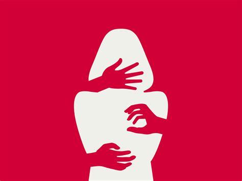 Silhouette Der Frau Belästigung Vektor Illustration Hände Des Mannes Die Frauen Berühren
