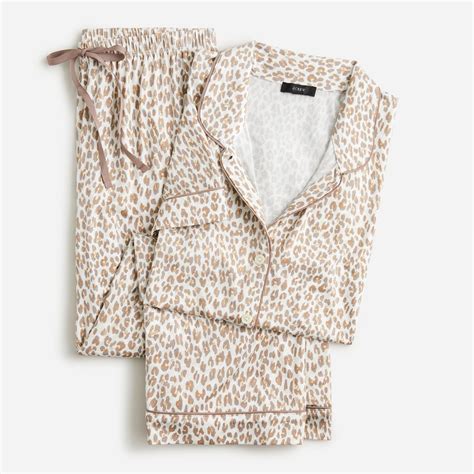 Jcrew Eco Dreamiest Short Sleeve Pajama Set In Leopard Print In