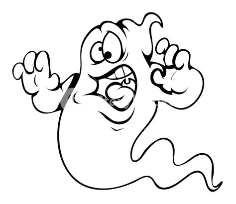 Frightened Ghost Cartoon Halloween Vector Illustration Royalty Free