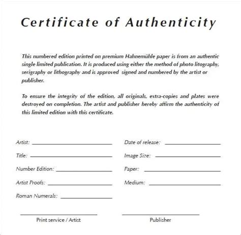 6 Certificate Of Authenticity Templates Website Wordpress Blog