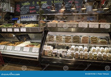 Food Counters In A New York Deli Store Editorial Stock Photo Image Of
