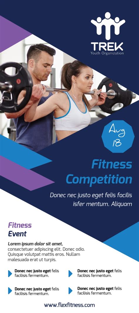 Blue Fitness Competition Flyer Template Mycreativeshop