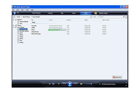 Once you've completed your list at the bottom there should be a button you can click which says 'syncronise' or something along those lines that transfers the music. How to Sync Playlists in Windows Media Player 11