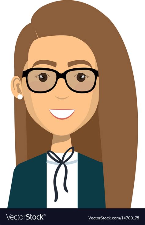 Businesswoman With Glasses Avatar Character Icon Vector Image