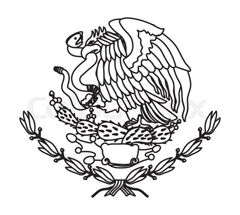 Emblem Of The Mexican Flag Vector Stock Vector Colourbox