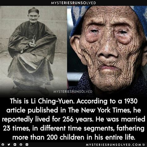 Did Li Ching Yuen “the Longest Lived Man” Really Live For 256 Years Unsolved Link Li