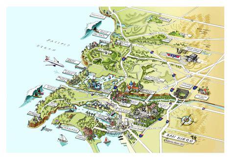 Pin By Heather Wiggins On Maps Illustrated Map San Diego Map Los