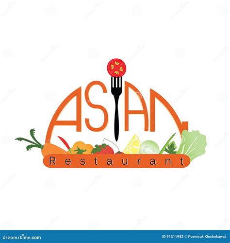 Logo For Asian Restaurant Design For Restaurants And Cafes Stock