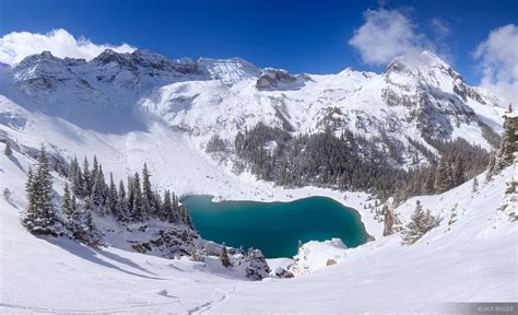 Blue Lakes Winter Panorama Mount Sneffels Wilderness Colorado